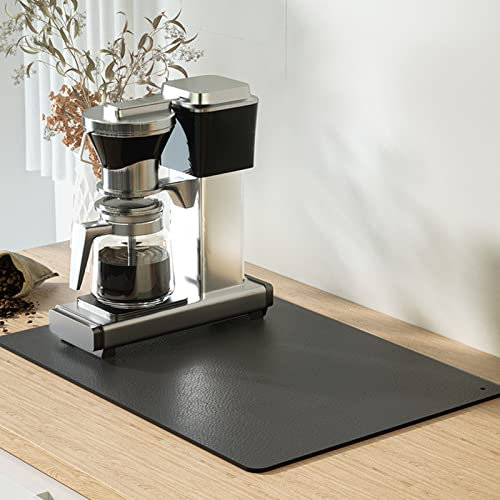 Gleitbrett Unterlage für Kaffeemaschine,Abtropfmatte Geschirr,Anti-Rutsch Silikonmatte Feuerfeste Tampermatte,Trockenmatte Matte für Kaffeevollautomat Mikrowelle Backofen Toaster (S: 30x50x0.4cm)