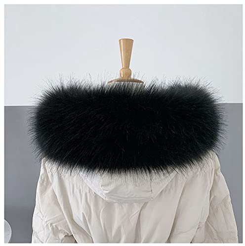 LUMoony Frauen Männer Faux Pelzkragen 55-75cm Pelzschal Pelzstola Pelzkragen Pelzschal Pelz Winter Warmer Schal Fellkragen für Kapuze Fellstreifen Schal Hood