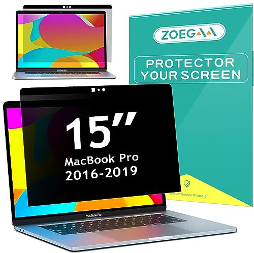 ZOEGAA Privacy Screen MacBook Pro 15 Inch(2016-2019), Magnetic Removable Anti Blue Light MacBook Pro 15 Inch Privacy Screen With Webcam Cover for Mac 15 in Laptop Model (A1707/A1990)