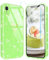 Qviskteme for iPhone XR Case,with [1 x Tempered Glass Screen Protector] [Clear Glitter] [Never Yellow] Phone Case Shockproof Protective Silicone Cover Plating Love Heart for Women Girls (Lime Green)