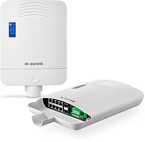 MokerLink Outdoor 10 Port Gigabit PoE Switch, 8 Gigabit PoE, 2 Gigabit SFP, 96W IEEE802.3af/at, IP65 Weatherproof Plug und Play Netzwerk Switch