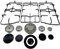 eRicambi®, Kit Sostituzione Franke Trend Set Completo, 3 Griglie + 5 Fornelli Cucina, Completi di Piattelli e Bruciatori. Dimensioni Griglia DX/SX 422x212 (mm) Griglia Centrale 390x230 (mm)