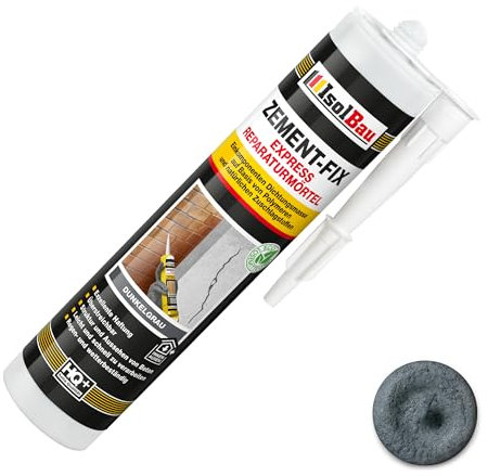 Isolbau Zement-Fix Express Mortier de réparation pour joints et fissures en intérieur et extérieur Gris foncé 300 ml