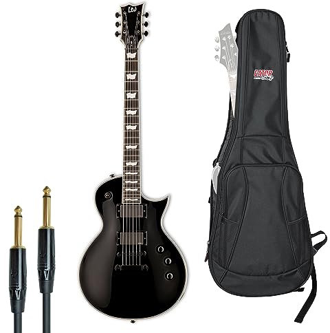 ESP LTD EC-401BK E-Gitarre Schwarz + Gator Gig Bag Rucksack-Tasche + keepdrum Klinkenkabel