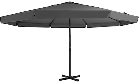 FIRBNUS 500x385 cm Sonnenschirm Balkon Gartenschirm mit Lüftung und Kurbelsystem Anthrazit UV Beständigem und Verblassfestem mit 8 Schirmrippen aus Aluminium und Polyester Marktschirm