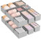 Lifewit 16 er Set Schubladen Organizer, Schrank Kleiderschrank Organizer Wickeltisch Schubladen Ordnungssystem für Garderobe Schlafzimmer für Kleidung, Kinderkleidung, Socken, Unterwäsche, Grau
