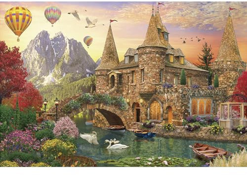 MISITU Mini Jigsaw Puzzle 1000 Pieces for Adults Castle Jigsaw Gift for Children 15 x 10.2 Inch