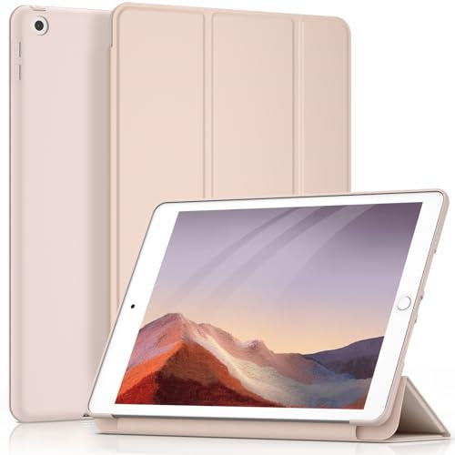 YLK Cover per iPad 9/8/7 Generazione, Custodia per iPad 10,2 Pollici 2021/2020/2019 Modello Cover con Auto Svegliati/Sonno (Rosa)