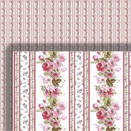 Melody Jane Dolls House Wallpaper Victorian Climbing Rose Pink 1/2 inch 1:24 Miniature Print