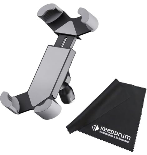 K&M 19753 Smartphone Holder for Microphone Stands + Keepdrum Microfibre Cloth