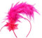 MWOOT Feder Haarschmuck Haarreif, 1920er Fascinator Kopfschmuck für Damen, Rosenrot Feder 20er Jahre Stirnband mit Künstlichen Blumen für Karneval Cocktail Hochzeit Tee-Party Accessoires