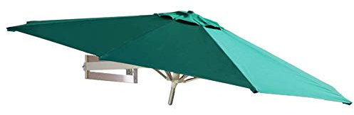 LiJJi Wall-Mounted Patio Parasol Umbrella with Metal Pole Outdoor S Canopy Umbrellas for Pool Garden Beach Waterproo