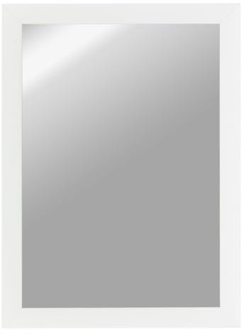 CLAMARO 'Vision' Wandspiegel 40x60 cm maßgefertigt | Weiss Matt | Moderner eckiger Spiegel mit MDF-Holzrahmen, inkl. Metall Aufhänger und Montagematerial (Querformat & Hochformat)