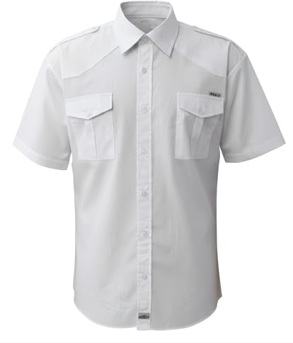 ROCK-IT Apparel Herren Kurzarm Hemd | Made in Europe | Leichtes Sommer Worker Shirt, Freizeithemd & Arbeitshemd | 100% Baumwolle | Schulterklappen, Knopfleiste & Extra Große Taschen