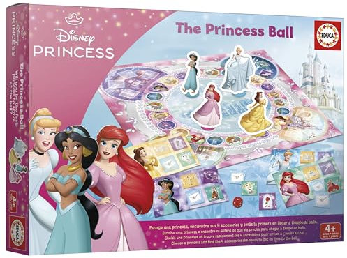 Educa - The Princess Ball | Juego de Mesa Princesas Disney | Elige tu Princesa Disney y se la Primera en inaugurar el Baile | 2 a 4 Jugadores | a Partir de 4 años (20078)