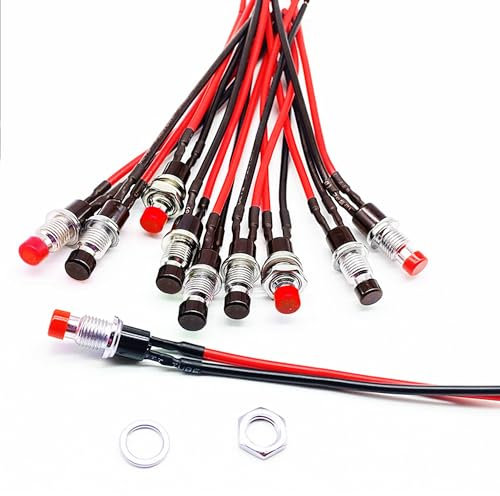 JYCONNECTS Lot de 20 mini boutons momentanés ronds - 3 V 6 V 12 V 24 V - Interrupteur à pression rond à 2 broches