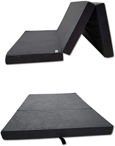 Matratze Klappmatratze für VW Caddy 3 4 5 | 3-teilige Faltmatratze | 120x200cm | Schlafen im Auto (Grau)