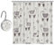 VAPOKF Duschvorhang mit Lama-Alpaka- und Kaktus-Drucken, Polyester, Duschvorhang-Set mit 12 Edelstahl-Haken für Badezimmer, rustikales Bauernhaus, 182 x 182 cm