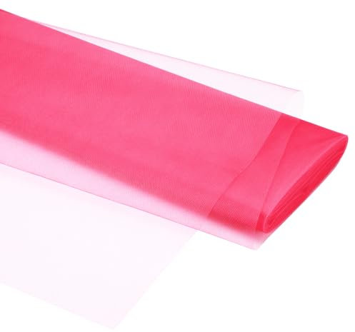 PATIKIL Rouleaux de Tissu Tulle, 54 Pouces par 20 Yards Rouleau de Tissu Tulle Ruban Filet pour l'Artisanat DIY Décorations de Fête de Mariage, Jupes Tutu, Jupe de Table, Rouge Rose Vif