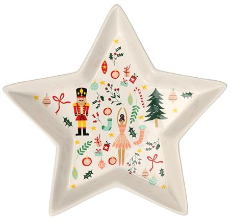 Dexam Nutcracker Large Star Snack Bowl, White