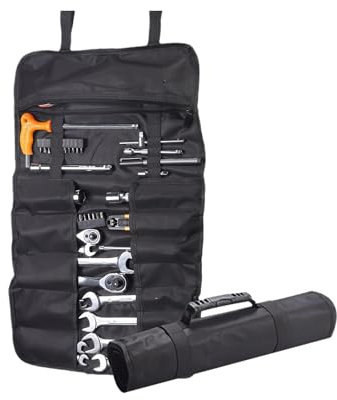 PLUSHCEWT Tool Bag Multi-Purpose Tool Roll Bag With handle and 1 Zipper Tool Pouches Small Tools Box Storage Heavy Duty Tool Organizer Gifts for Men Dad Husband Boyfriend Grandpa Christmas Birthday