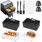 Yoowalar Accessori per Friggitrice ad Aria da 10 Pezzi, Set di Accessori Airfryer per Ninja Foodi Dual AF300EU, AF400EU e Altri Doppio Zona Airfryer 7.6L-9.5L, Nero