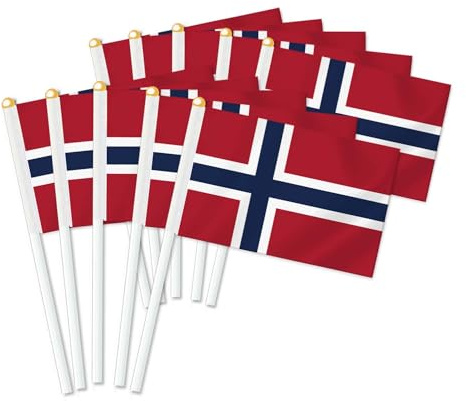 25 Stück Norwegen Handheld Flagge, Dekor Hand gehalten Hold Fahne, Dekoration Banner hand Norway