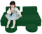 MeMoreCool Kindersofa aus Cord, Schaumstoff Soft Bausteine Couch, modulares Fancy Spielsofa einen aufregenden Indoor-Spielplatz für das Kinderzimmer, Kuschelecke ideal für Kinder, Grün