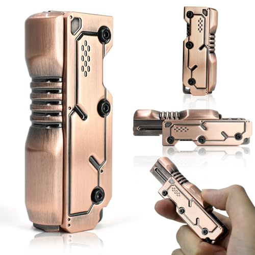 HIDEDC Machine Soul Fidget Slider - Juguetes de metal para ansiedad EDC juguete para aliviar el estrés para adultos, TDAH y alivio de ansiedad, gadgets para hombres para oficina, hogar y viajes (cobre