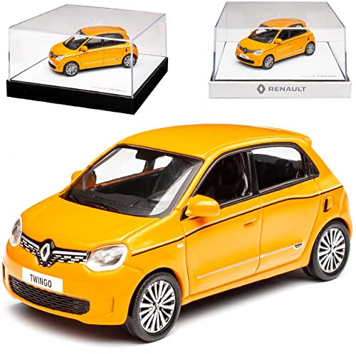 Renautl Twingo III Gelb 5 Türer 3. Generation Ab 2014 Version Ab Facelift 2019 1/43 Norev Modell Auto mit individiuellem Wunschkennzeichen