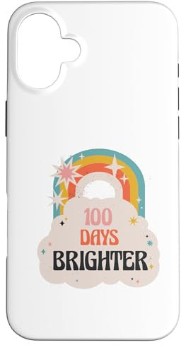 100 Tage hellerer 100. Schultag Hyper Rainbow Hülle für iPhone 16 Plus