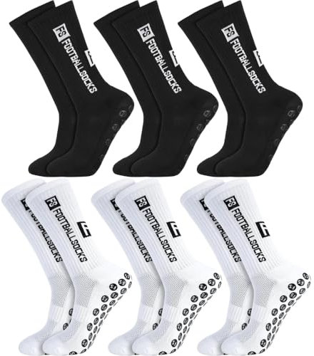 Athlix 6 Paar Anti-Rutsch Fußball Socken Herren Damen – Sportsocken mit Grip Sohle Größe 38-46 – Rutschfeste Sportsocken für Fußball, Basketball, Laufen, Radfahren