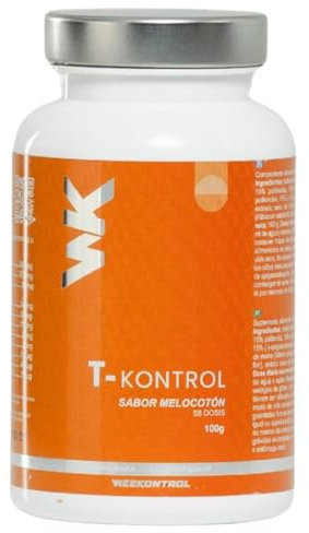 Weekontrol Termogénico Potente. Té T-Kontrol en Polvo formulado con Té Negro y Verde. Infusión Vegana Natural. 58 Raciones y 5 Sabores (Melocotón)