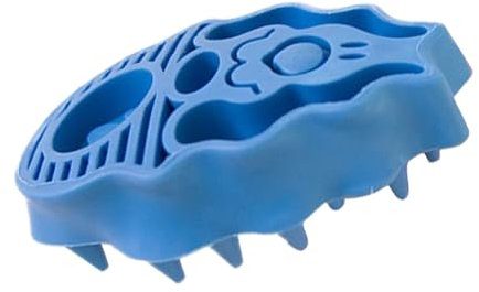 Dog Bath Brush, Shampoo Massage Silicone Comb, Pet Grooming Detangling Removing Loose Undercoat Shed Fur (Blue)