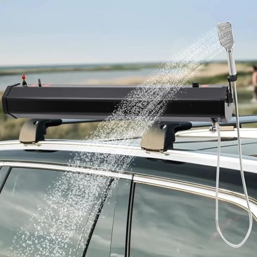 Cuve d'Eau 18L/30L à Pression pour Toit de Voiture - Réservoir Douche Solaire Camping,Multifonction Lavage Auto,Expédition Off-Road et Activités Extérieures,30L