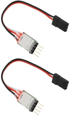 YINETTECH 2Pcs 4Pin-JR RC LED Lampe Licht Controller LED Licht Draht für Modell Fahrzeug