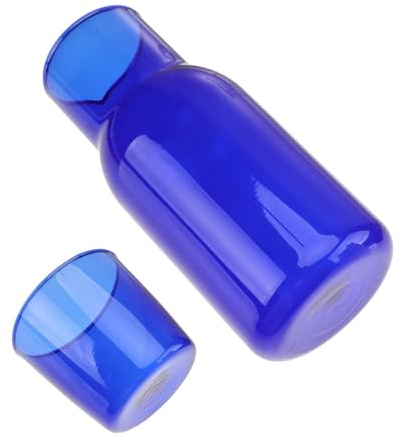 Toyvian High Borosilicate Glass Drinkware Set Large Capacity Water Cup and Carafe Jug Blue for Home Office Hotel Elegant Tempered Glass Serving Tools