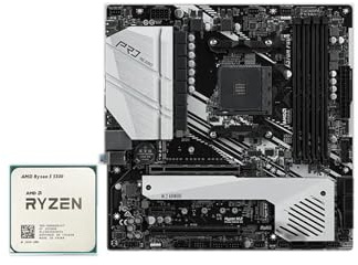 Gaming Motherboard Fit For ASRock X570 Motherboard Set Kit With Ryzen 5 5500 CPU X570M Pro4 4xDDR4 M.2 NVME HDMI RGB USB MATX AM4 Mainboard(Motherboard+CPU)