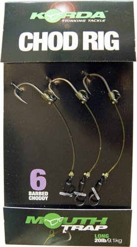 Korda Chod Rig Long, Karpfenvorfach für Pop-Ups, ideal für schlammige Gewässer, hervorragende Flugeigenschaften, verwicklungsfreie Montage