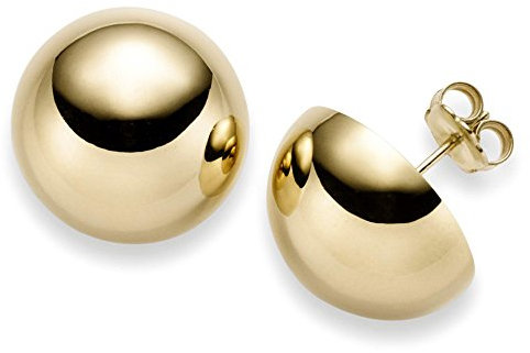Ohrstecker Ohrschmuck Halbkugel 10mm 750 Gold Gelbgold glatt glänzend