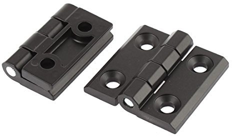 sourcing map 2pcs Charnière Porte Placard Armoire 50mmx50mm Montage vis en métal noir