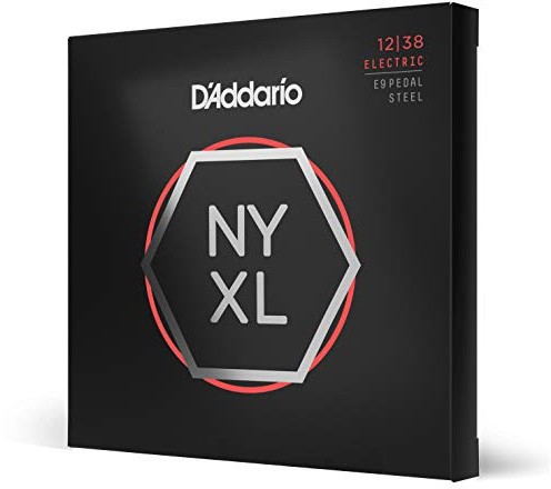 D'Addario Guitar Strings - NYXL Electric Pedal Steel Guitar Strings - NYXL1238PS - Unrivaled Strength, Tuning Stability, Enhanced Mid-Range - For 10 String Pedal Steel Guitars - 12-38 Custom Medium E9