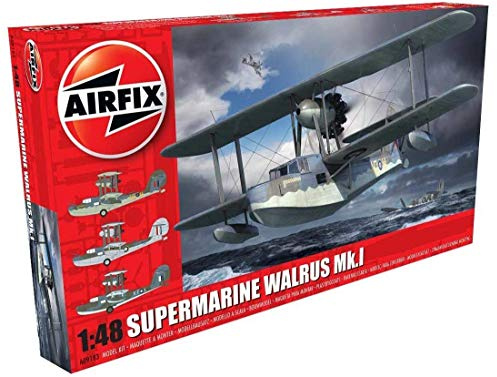 Airfix Model Set - A09183 Supermarine Walrus Mk.I Model Building Kit - Plastic Model Plane Kits for Adults & Children 8+, Set Includes Sprues & Decals - 1:48 Scale Model