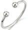 COOLSTEELANDBEYOND Elastische Verstellbare Edelstahl Ball Manschetten Armband für Herren Damen Armreif Farbe Silber Poliert