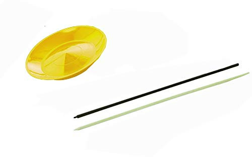 Visiodirect Assiette de Jonglerie avec bâton en Bois Coloris Jaune - Diamètre 24cm - Poids: 130g