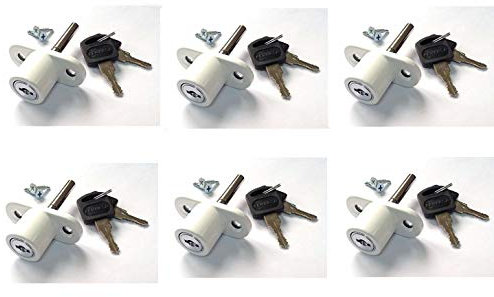 Cerradura de ventanas correderas PACK 6 (BLANCO) LLAVES IGUALES