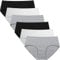 INNERSY Unterhose Baumwolle Damen Schwarz Weiß Bikinis Taillenslips 6er Pack (XL/44 EU, Grau/Schwarz/Weiß)
