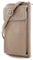 modamoda de P06 Damen Leder Umhängetasche Geldbörse Handytasche 6,5 Zoll handmade in Italy, Farbe:Taupe