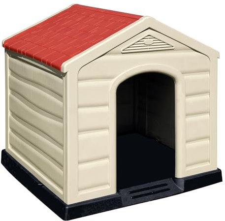 KG KITGARDEN - Caseta Perro Mediano/Grande Jardín, 89x90x92cm, Beige/Terracota