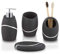 zccz Ensemble d'accessoires de Salle de Bain 4 pièces avec Distributeur de Savon, Support de Brosse à Dents, gobelet de Salle de Bain et Porte-Savon, Granit Noir